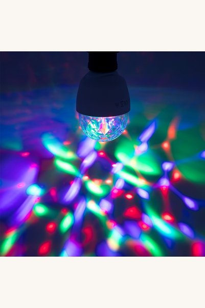 Comerivo Bec LED RGB cu rotire automata pentru petreceri - 3W, soclu E27