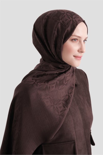Armine Kare Monogram Desen Naia Jakarlı Pamuk Şal