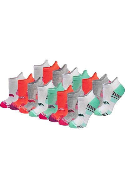 SAUCONY جوارب رياضية نسائية متعددة الاستخدامات مع شريط كعب (عبوة من 16 قطعة)