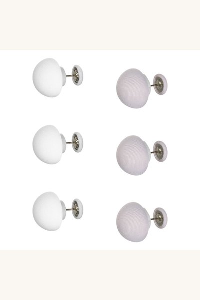 Comerivo Set 6 cleme gri albe fixare plapuma 2x3cm forma ciuperca
