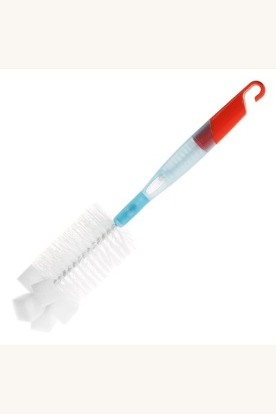 Comerivo Set 2 perii pentru curățat biberoane, tetine și sticle, cu mâner roș...