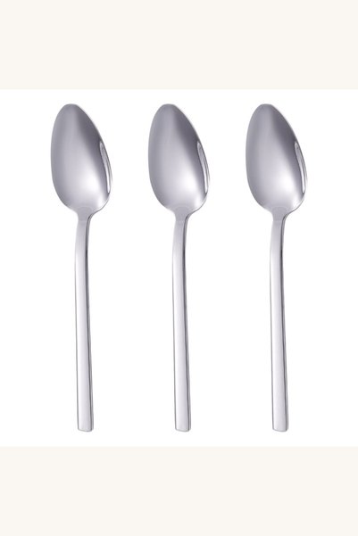 Comerivo Set 3 linguri otel inoxidabil pentru desert, finisaj lucios 19.5cm