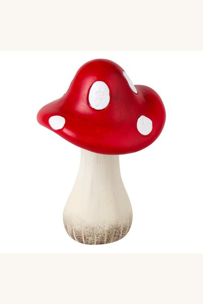 Comerivo Statueta ciuperca din ceramica pentru gradina, rosie si alba, 21cm i...