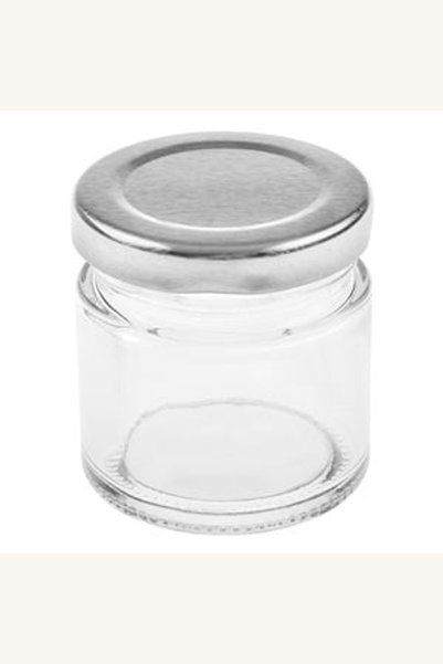 Comerivo Borcan mic de sticla cu capac metalic, 55ml, ideal pentru condimente