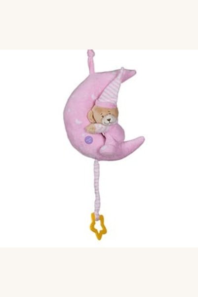 Comerivo Carusel pentru patut bebe cu muzica si lumina, ursulet roz 24cm