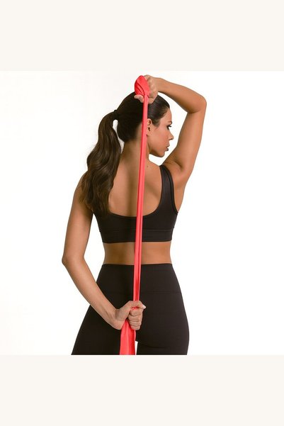 Comerivo Elastica de tonifiere rosie 120cm, antiderapanta pentru antrenamente...