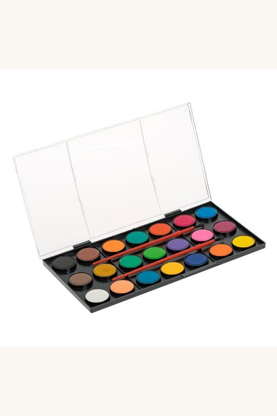 Comerivo Set complet acuarele pentru pictura - 21 culori cu doua pensule incluse
