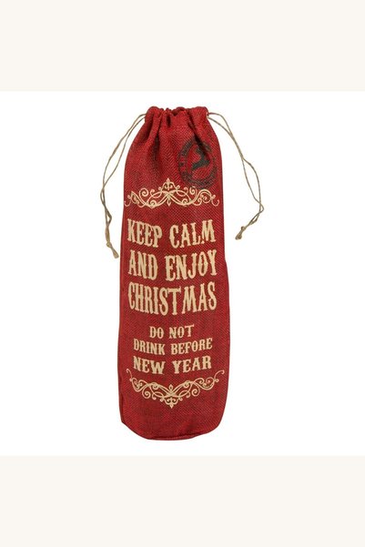 Comerivo Punga pentru sticle de vin, rosie, 33cm, ambalaj elegant de sarbatori