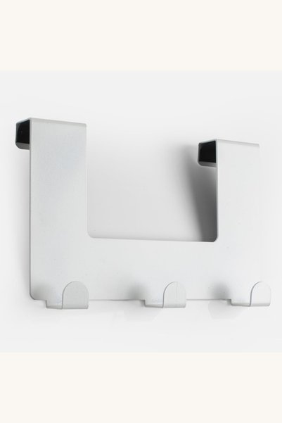 Comerivo Cuier metalic cu 3 carlige pentru usa, 18.5x11cm