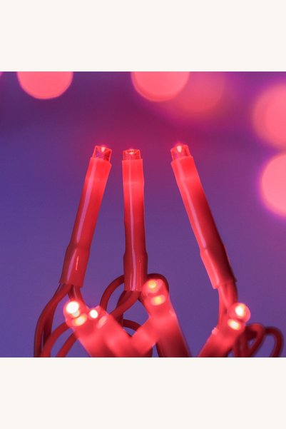 Comerivo Guirlanda LED rosie cu 100 de becuri pentru brad, interconectabila, ...