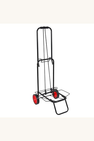 Comerivo Carucior pliabil pentru transport marfa, negru cu roti rosii 35x45x1...