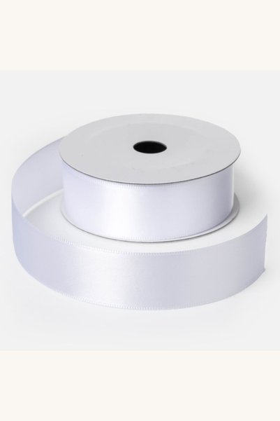 Comerivo Panglica satin alba pentru cadouri si decoratiuni, 10 metri x 2.5 cm