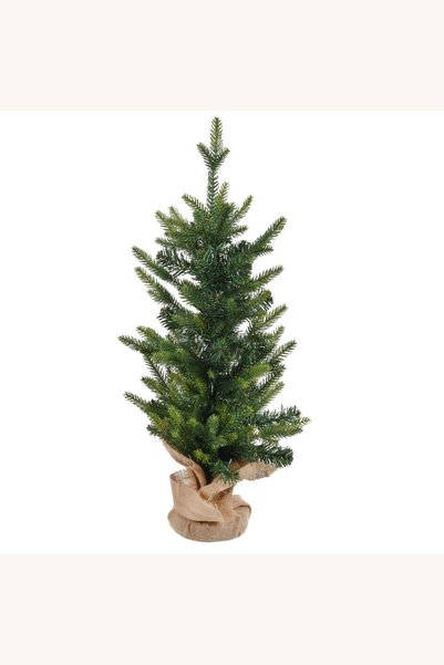 Comerivo Brad de Craciun verde 75cm cu 227 ramuri si baza de iuta