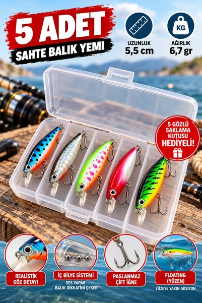 cappadocians Balıkçılık & Balık Avı - Minnow Suni Balık Yemi 5,5 cm 6,7 gr - ...