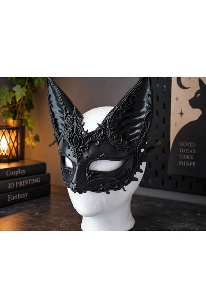 Daynav Gotik Kedi Maskesi Cosplay Cadılar Bayramı Kostüm Aksesuarı Dekoratif ...