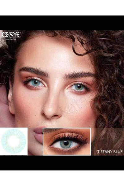 Eyeshop GÖZ LENSİ TIFANY BLUE MAVİ TONDA Haresiz dar pupilli doğal görünümlü ...