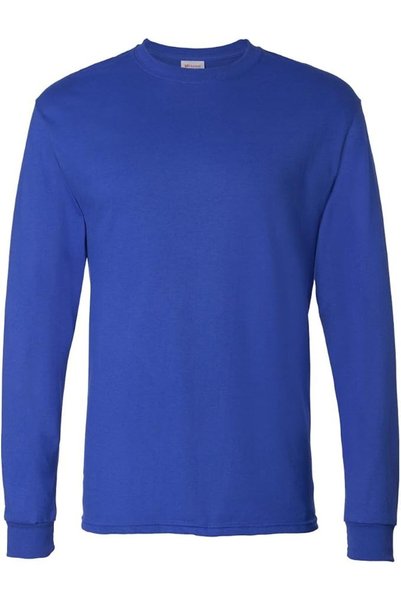 HANES قمصان قطنية أساسية بأكمام طويلة وياقة دائرية للرجال، عبوة من قطعتين