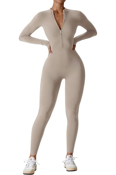 GENERAL بدلة رياضية نسائية طويلة الأكمام من YEOREO، رومبير بسحاب، بنطلون ضيق،...