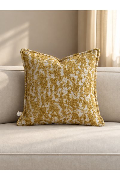 needle home textile .decoration Lotus Mustard Kirlent Kilifi (45X45)