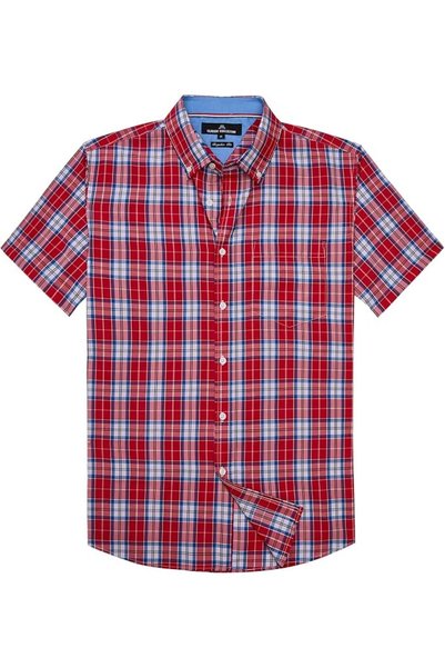 Alimens & Gentle mens Plaid Short Sleeve Shirt Button Down Shirt (pack of 1)