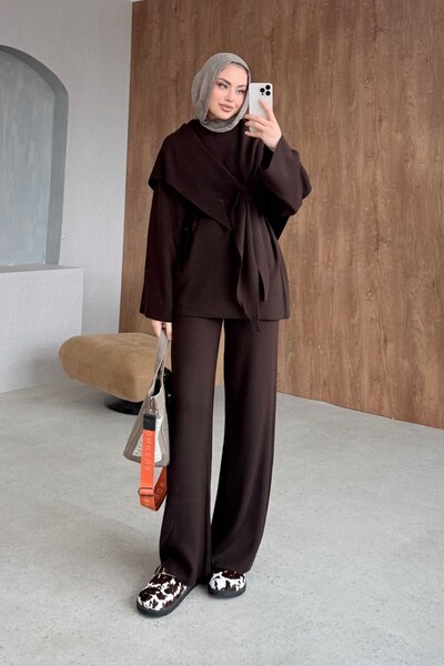 Hazamoda Care Knitwear Set Brown