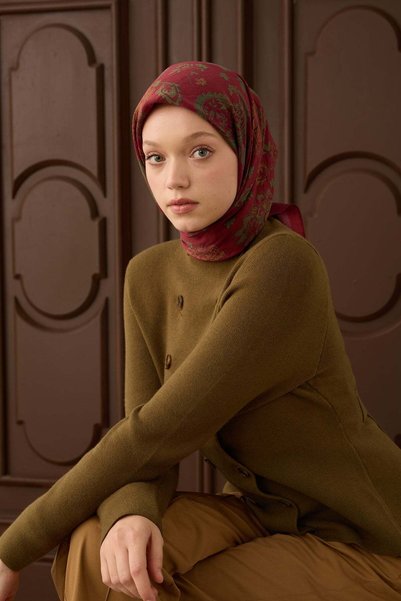 Silk Home Eșarfă Velora cu model roșu închis
