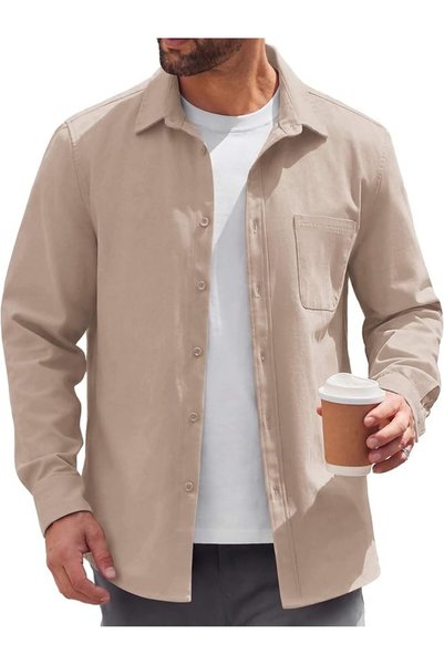 COOFANDY Mens Lightweight Button Down Shirt Jacket Casual Shacket Overshirt