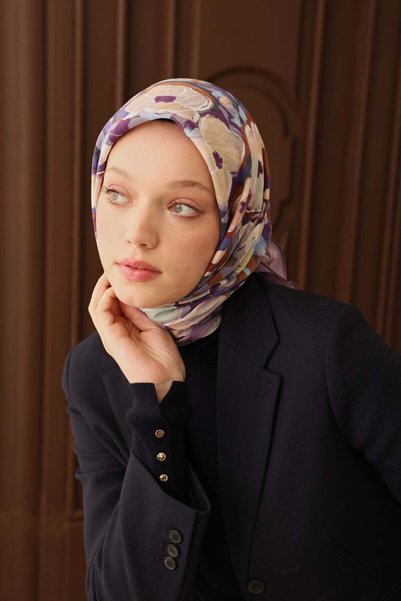 Silk Home وشاح فيلورا باللون الأرجواني الزهري