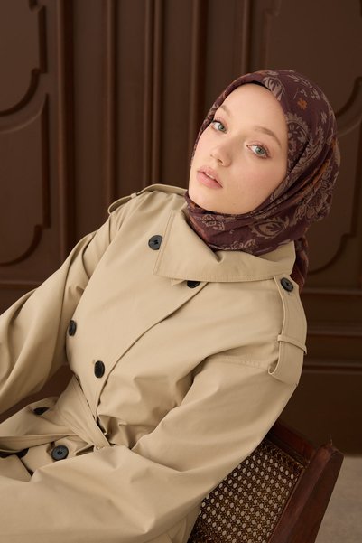 Silk Home وشاح فيلورا بنمط البرقوق