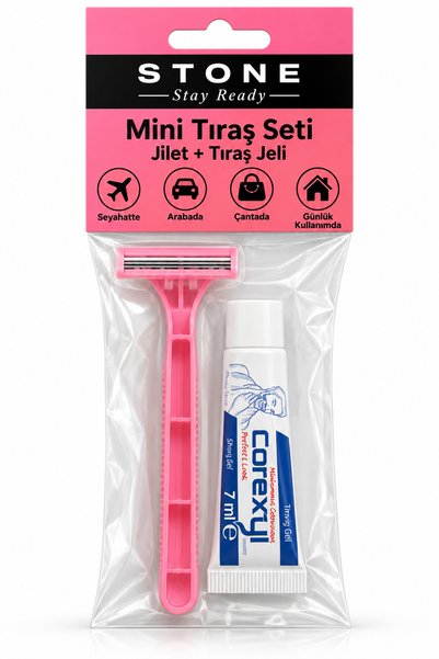 Stone Ready Kit Mini Traş Seti (Pembe)