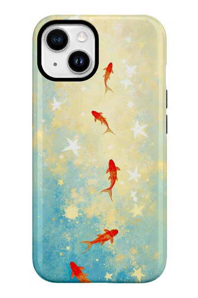 EDELFU متوافق مع iPhone 15 - تصميم أسماك الكوي، غطاء مزدوج الطبقات، غلاف حماي...