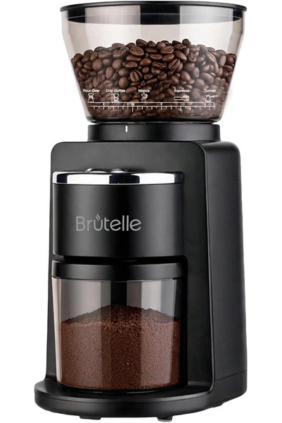 Brutelle مطحنة قهوة كهربائية V60، 34 إعداد للطحن، مطحنة مخروطية الشكل مع خاصي...