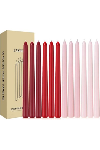 THE WHITE SHOP Candle 12 Pack 10 Inch Taper Candles Gradient Color