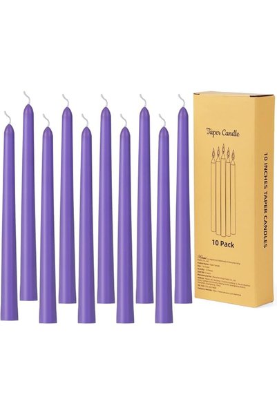 THE WHITE SHOP Candle 10PCS Taper Candles 0.87×10 Inch Unscented Smokeless