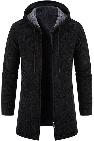 GENERAL Cardigan Men Men Long Jackets Winter Trench Windproof Warm Hoodies Ca...
