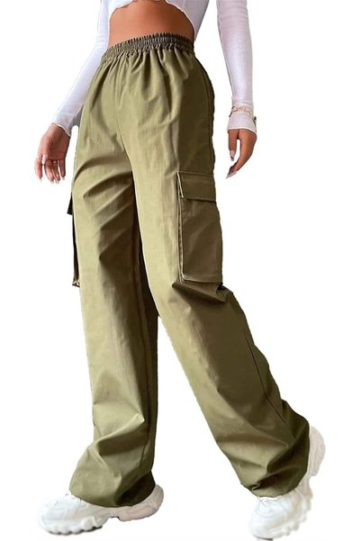 GENERAL Y2K Pants Baggy High Waist Jeans for Women Stretch Cargo Pants Relaxe...