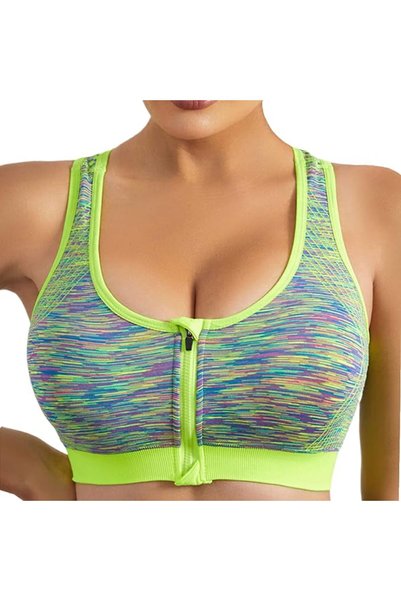 Dress Cici حمالة صدر رياضية بسحّاب من Racerback، حمالات صدر نسائية من النايلو...
