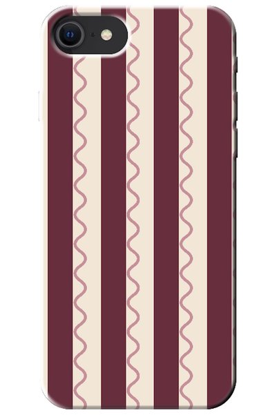 Zebana آيفون SE 2020 ويف سترايب بورجوندي (أحمر داكن)