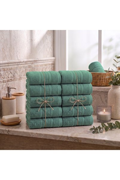 Ralex Pachet 10 prosoape baie 50x90 cm Bumbac 100%, Greek Border 500 grame/mp...