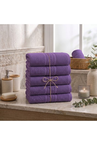 Ralex Pachet 5 prosoape baie 70x140 cm Bumbac 100%, Greek Border 500 grame/mp...