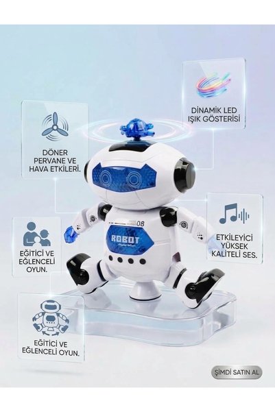 Genel Markalar Dans Eden Robot Oyuncak Işıklı Müzikli Hareketli Eğitici Oyuncak