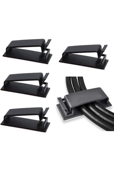 Parlberd Self Adhesive Cable Management Clips, Large Cord Clips For Under Des...