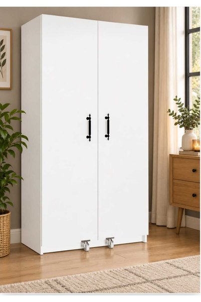 Genel Markalar Lüks 2 Kapaklı Çok Amaçlı Kiler Dolabı %100 MDF Erzak Organize...