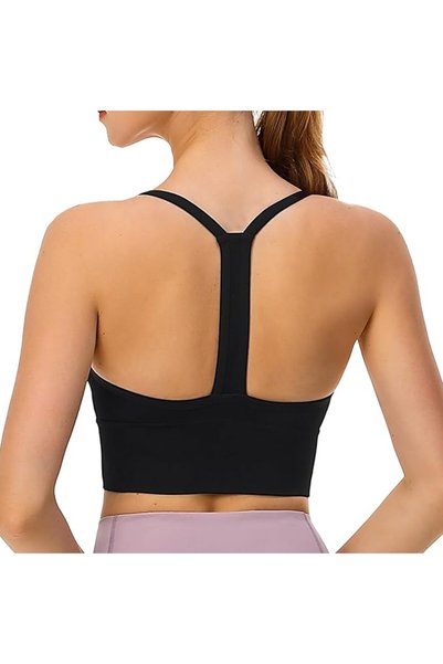 Dress Cici حمالات صدر رياضية طويلة بدعم عالٍ على شكل حرف Y للنساء، بفتحة رقبة...