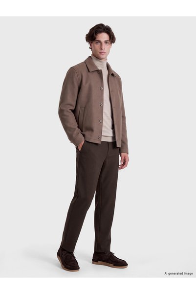 LC Waikiki Lcw Vision Brown Regular Fit Men's Trousers with Nevavm Difference