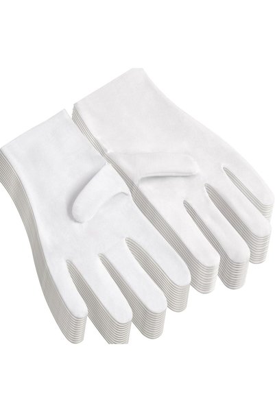 JOYZZZ White Cotton Gloves, 12 Pairs Cotton Gloves for Women and Men, Washabl...