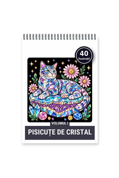 Legendary Gifts Carte de colorat, 40 de ilustrații Pisicute de Cristal - Volu...