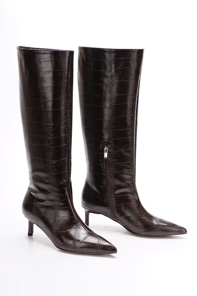PASSAGE SHOES Cizme de damă cu toc subțire și model 7032 MARO CU MODEL
