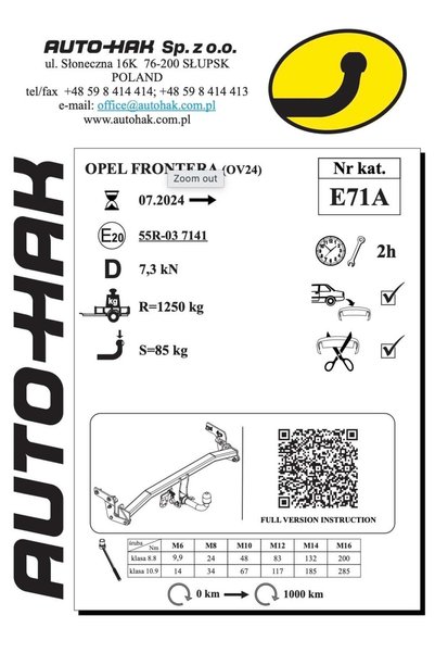Autohak Yatay Sökülebilir OPEL FRONTERA (OV24) (07/2024 - )