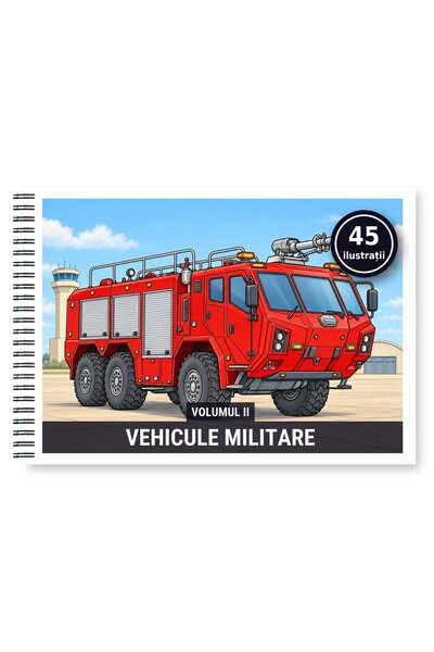 Legendary Gifts Carte de colorat, 45 de ilustrații Vehicule Militare - Volumu...